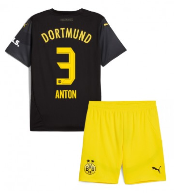Borussia Dortmund Waldemar Anton #3 Replica Away Stadium Kit for Kids 2024-25 Short Sleeve (+ pants)